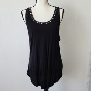 Candie's Black Embellished Sleeveless Tank Top